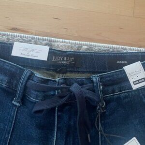 Judy Blue High Waist Dark Wash Double Cuffed Jogger Denim